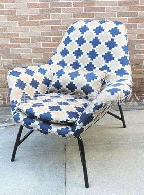 DF58-33北欧名师设计休闲沙发椅布艺扶手造型椅卧室家具单人沙