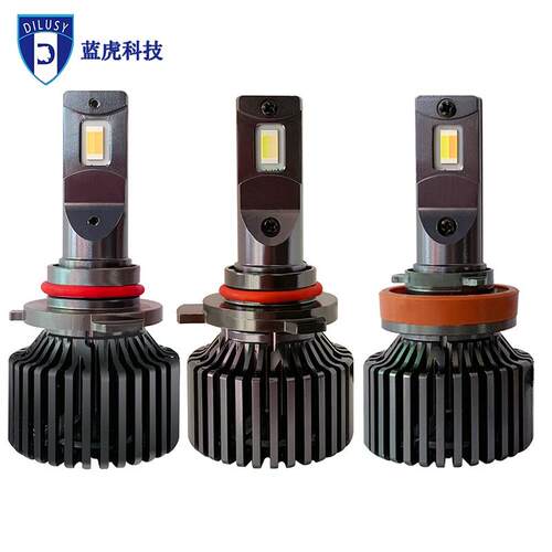 跨境新款双铜管LED车灯45W功率F7三色前大灯远近一体led货车大灯