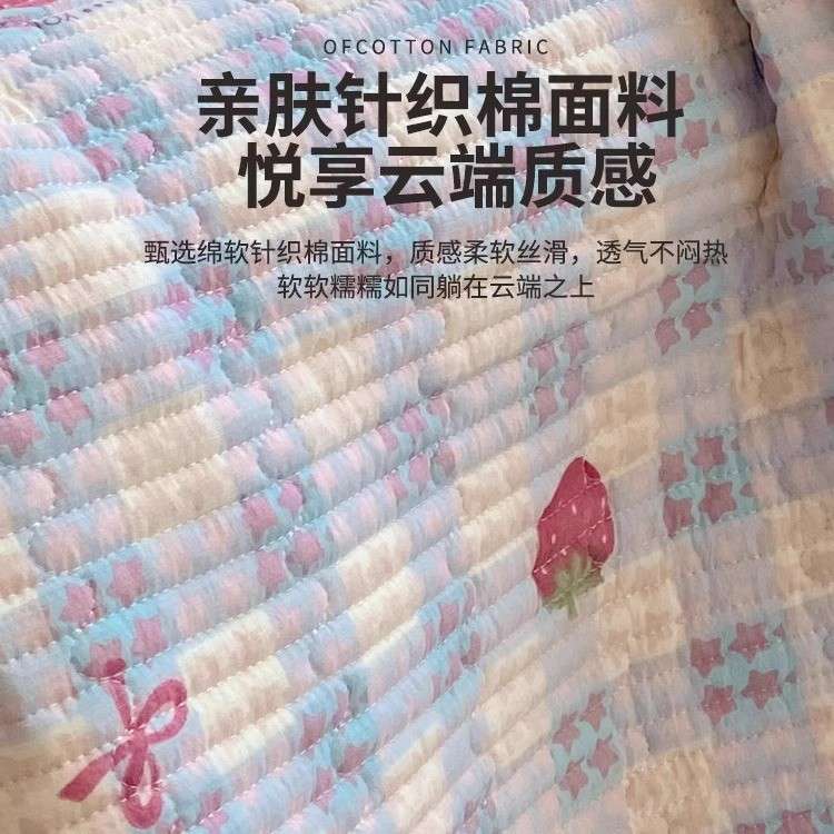 A类双层纱夹棉床盖单件夏季单人榻榻米床单三件套四季通用炕铺盖
