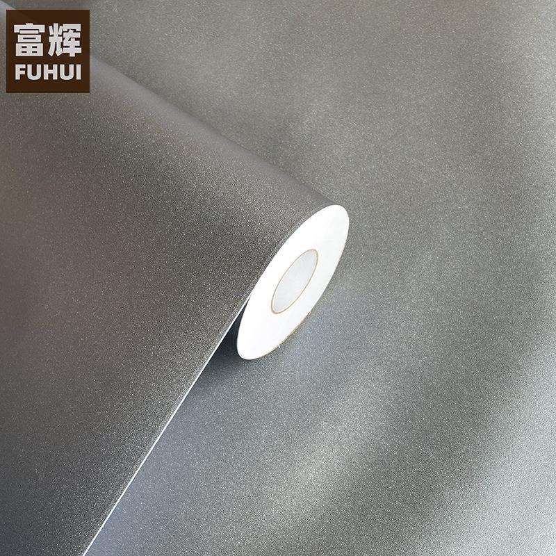 银灰色磨砂闪点墙纸壁纸自粘PVC金属质感家具翻新贴防水防潮加厚