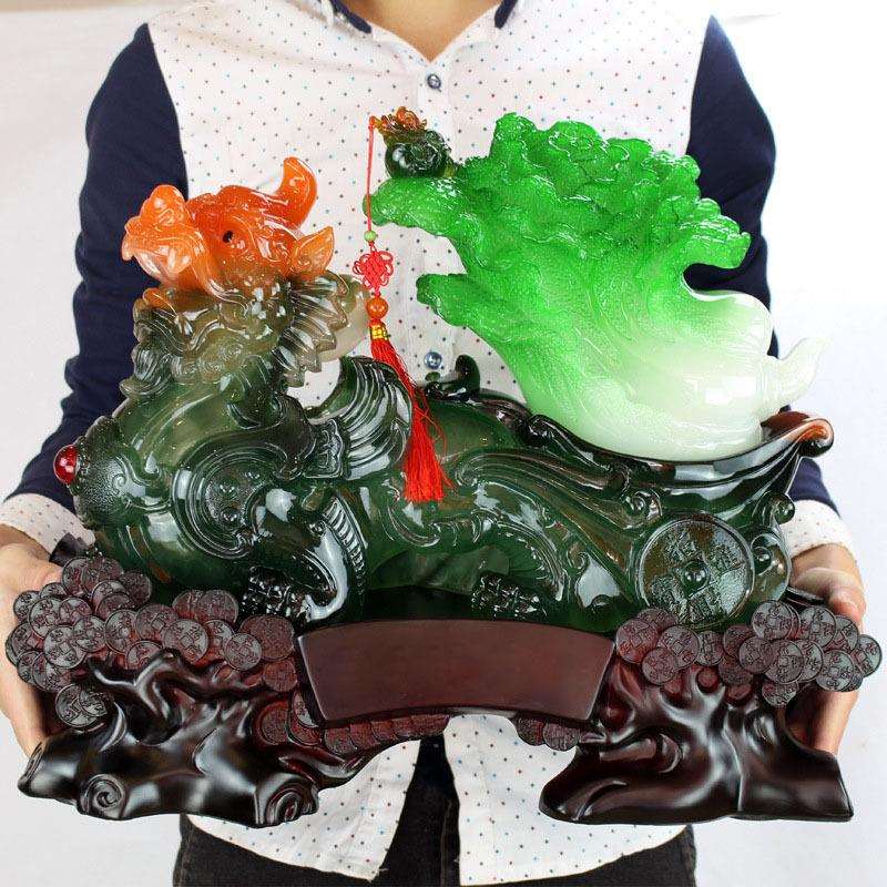 客厅貔貅白菜金蟾摆件家居金蝉装饰品摆设开业工艺品招财仿玉纳福