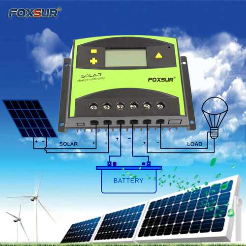 FOXSUR Solar Charge Controller 50A 60A PWM 12V 24V Auto Sola