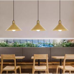 金色工业风吊灯餐饮店铺商用餐桌吧台卡座圆形单头创意简约灯罩