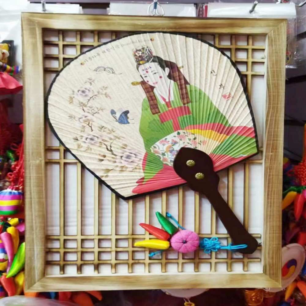 韩式创意太极扇子辣椒布艺相框组合家居客厅餐厅装饰挂件墙壁挂饰