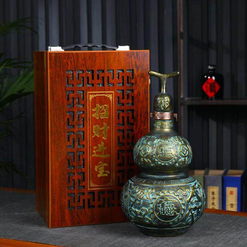 景德镇陶瓷酒瓶空酒壶5斤装仿古葫芦小酒坛子密封罐家用创意酒缸