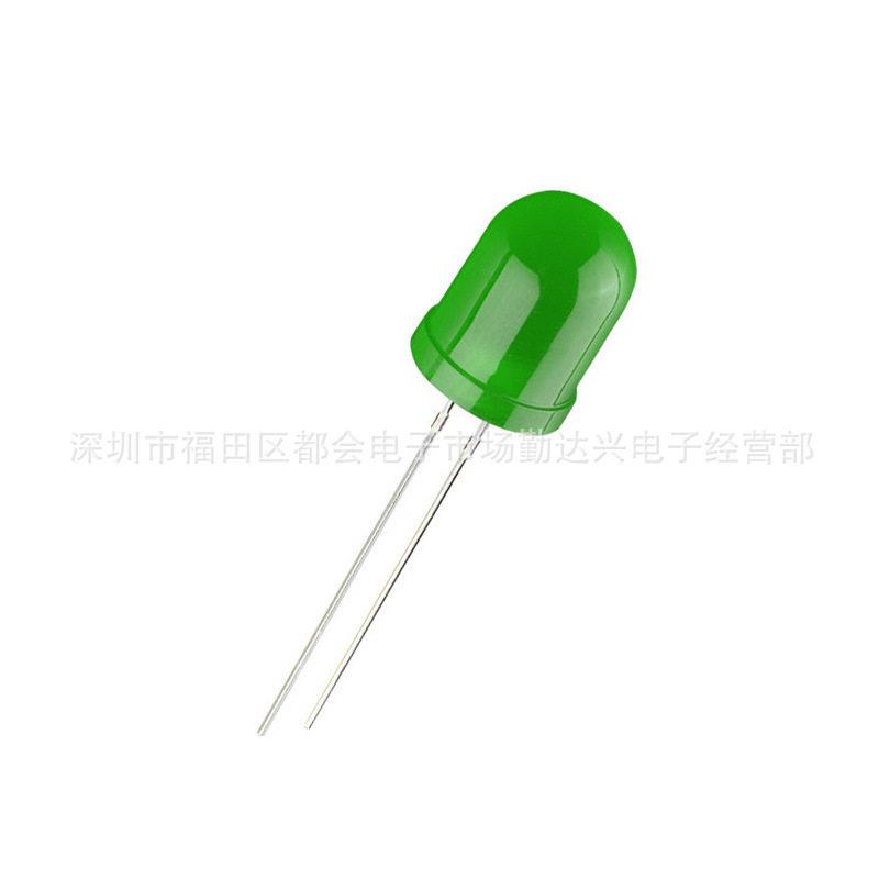F8绿发普绿灯绿色灯泡指示灯三元绿灯珠LED8mm直插发光二极管