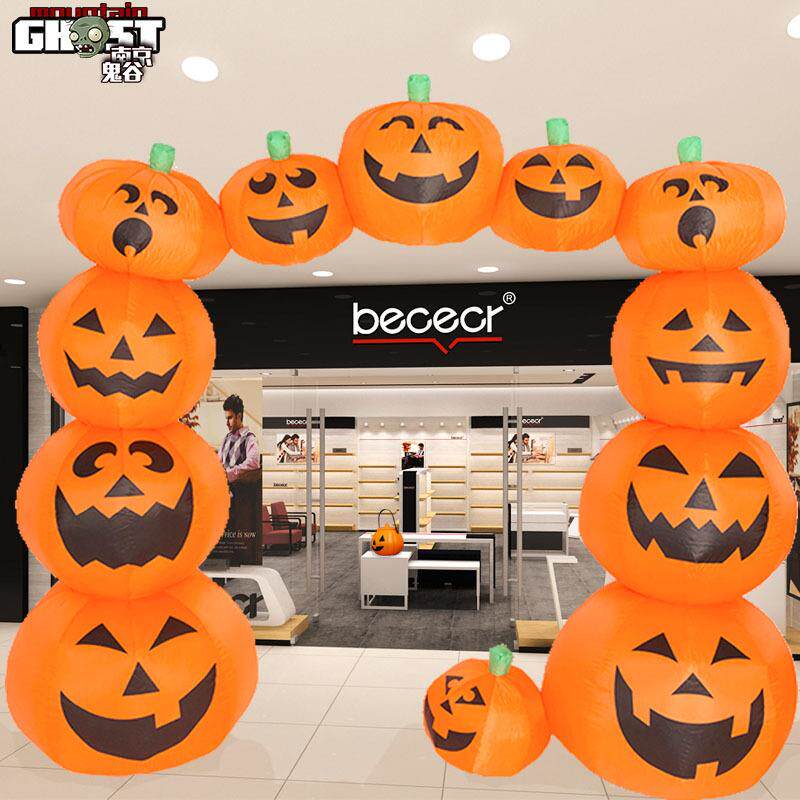 万圣节大型装饰充气南瓜巫婆商场美陈室内外场景充气气模道具