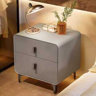 轻奢简约收纳卧室家用小型实木小柜子新款出租房床边柜储物柜网红
