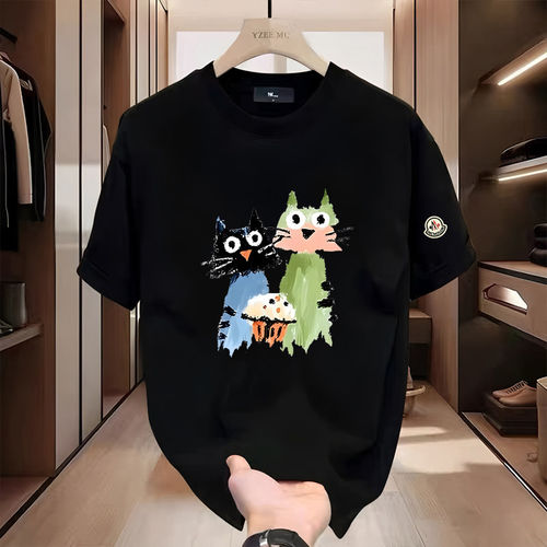 蒙口钢琴【官方直营】蒙口钢琴短袖男女同款宽松情侣趣味印花圆领