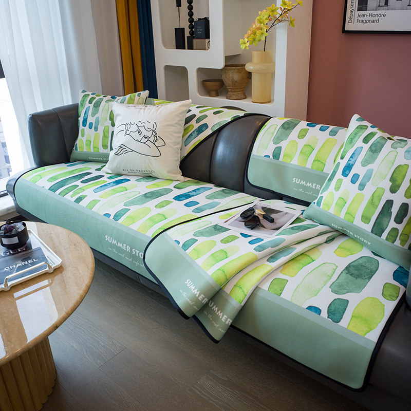 夏季小清新田园冰丝沙发垫夏季夏天款凉感坐垫客厅防滑沙发巾套罩,居家布艺,沙发垫,淘宝优惠券,粉丝福利购,淘宝优惠卷