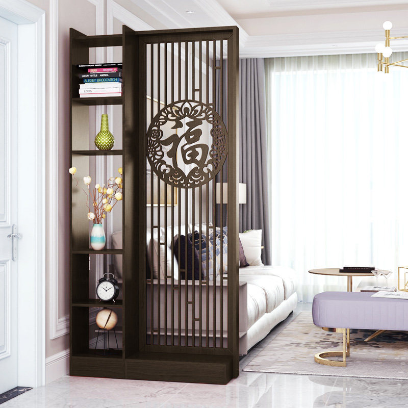 中式屏风隔断客厅卧室酒店办公室简约现代座屏装饰架酒柜木质玄关