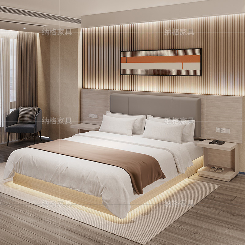 酒店家俱标间全套宾馆专用床旅馆单双人大床公寓民宿客房床箱定制