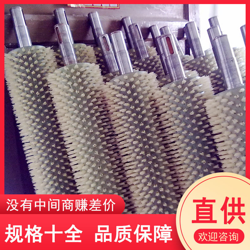 工业毛刷辊滚筒刷清洗机清洗除尘毛防堵刷辊尼龙毛刷厂家防堵除尘