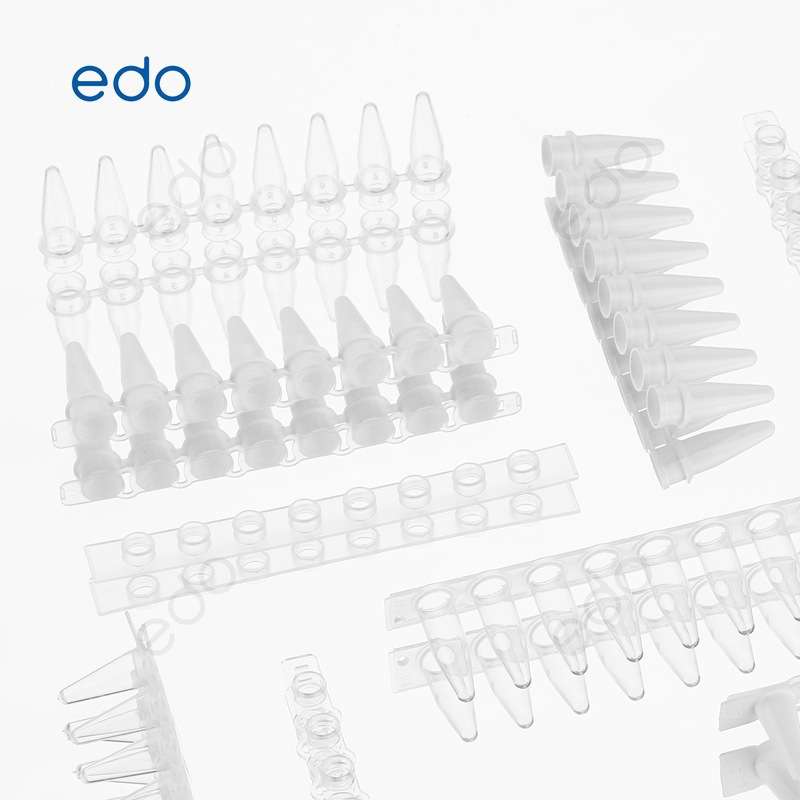 EDO一斗1352002实验室耗材透明0.2mLPCR八联排管盖孔型平盖