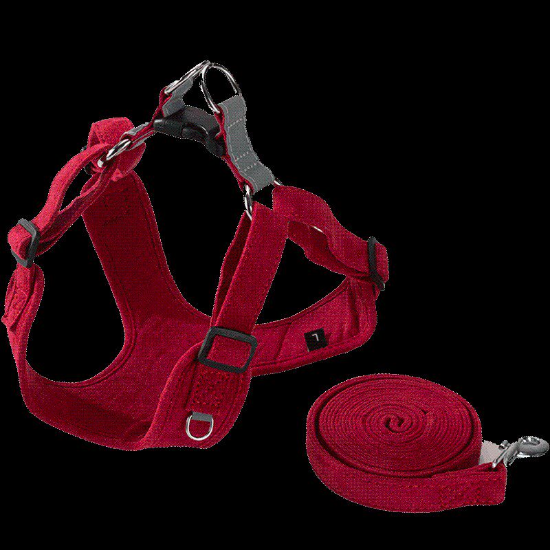 狗狗牵引绳遛狗牵引绳绳子背心式狗链子项圈小型犬泰迪比熊胸背带