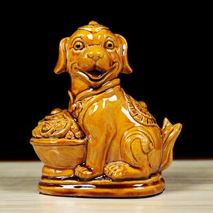 陶瓷狗摆件生肖狗可爱工艺品客厅办公室家居饰品
