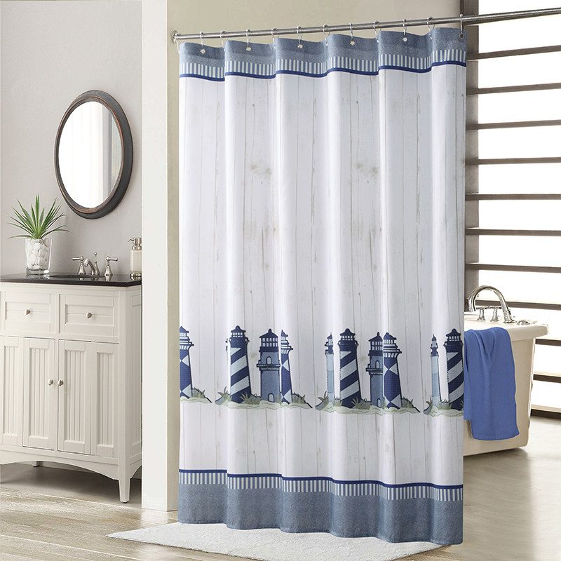 欧式典雅海洋涤纶布加厚防水防霉环保浴帘浴室洗澡干湿分离隔断帘,家庭/个人清洁工具,浴帘,淘宝优惠券,粉丝福利购,淘宝优惠卷