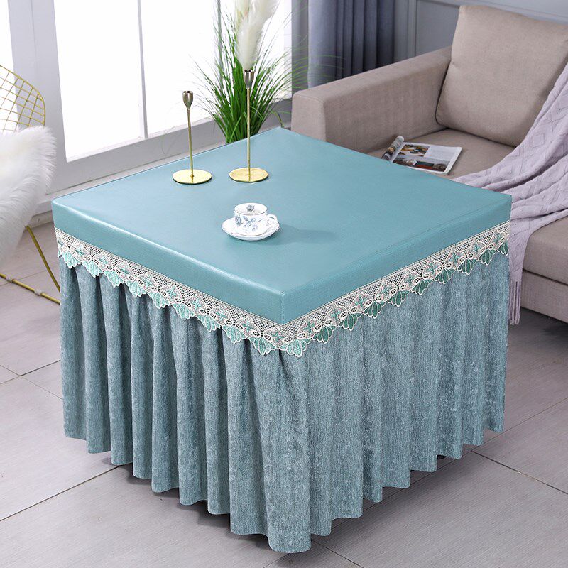 欧式桌布防水防油易檫耐脏夏季垂纱烤火桌罩雪尼尔布正方形电炉罩,居家布艺,烤火罩,淘宝优惠券,粉丝福利购,淘宝优惠卷