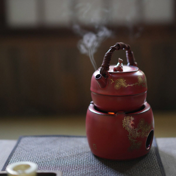 梵山堂陶壶煮水壶千山翠小品壶苏打釉老岩泥泡茶烧水电陶炉侧把壶
