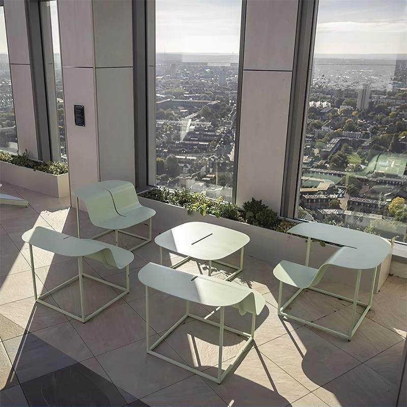 户外桌椅庭院组合小茶几桌室外露天花园咖啡厅外摆阳台铝合金桌子