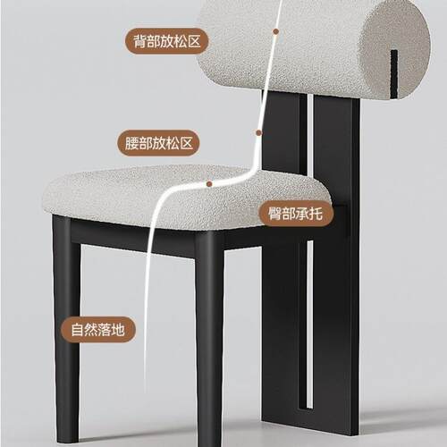 年新款复古实木餐椅家用中古风河马餐桌椅设计师款黑