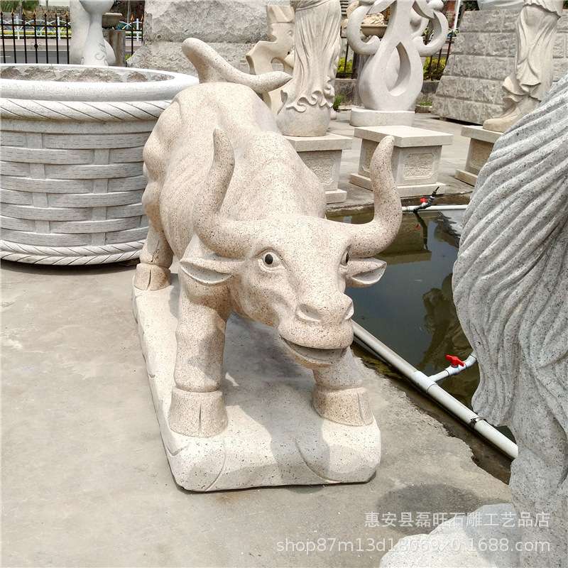 福建崇武石雕牛动物雕塑 花岗岩石十二生肖景区公园装饰摆件户外