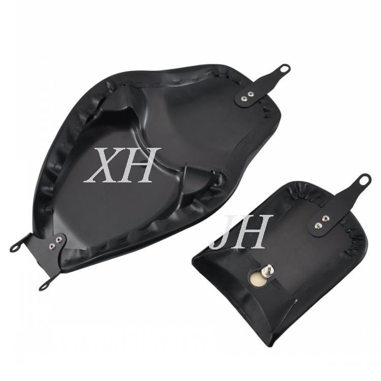 适用哈雷XL883 1200N X48改装双人座垫2004-20年前后坐垫分体皮座