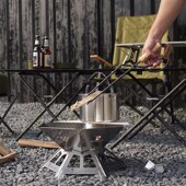 不锈钢烧烤架野营取暖火 可拆卸超轻便携式 比格之火 折叠焚火台