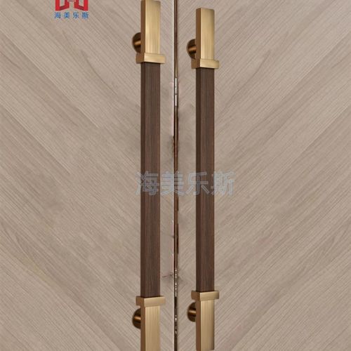 定制新款实木玻璃门黄古铜大门拉手酒店会所宴会厅KTV门拉把手