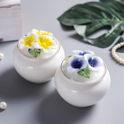 翡翠玉脂宠物骨灰盒 花开富贵小号密封防潮 猫咪狗狗去世骨灰坛罐