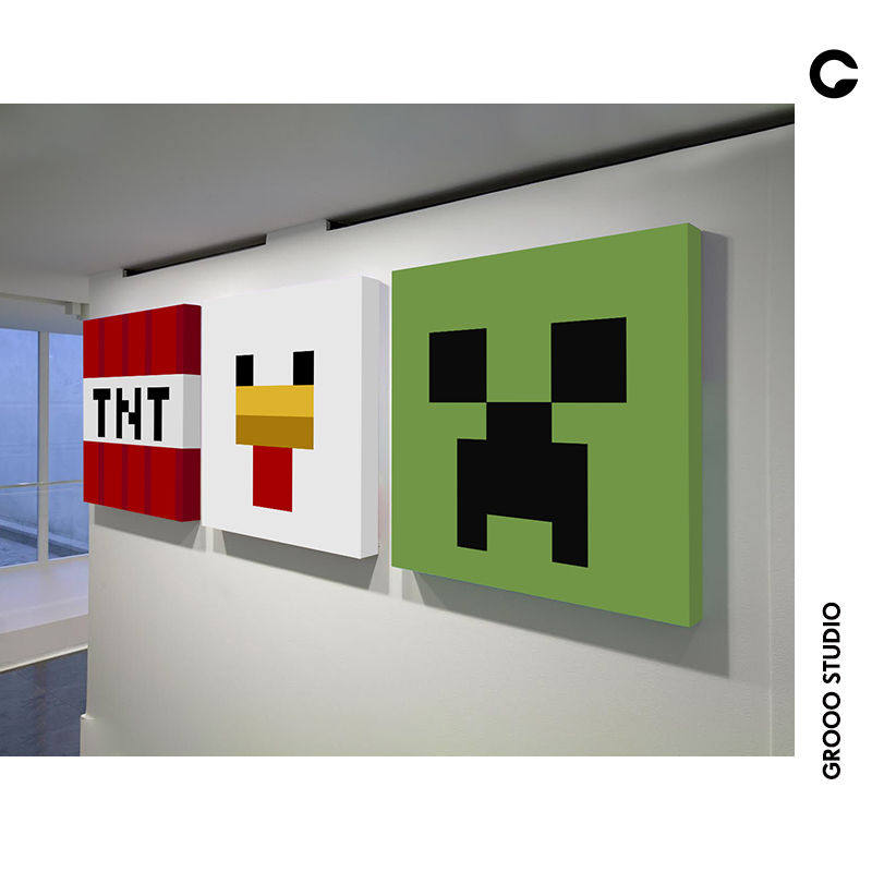 我的世界游戏装饰画电竞房间墙面卧室客厅挂画卡通儿童房宿舍拼图