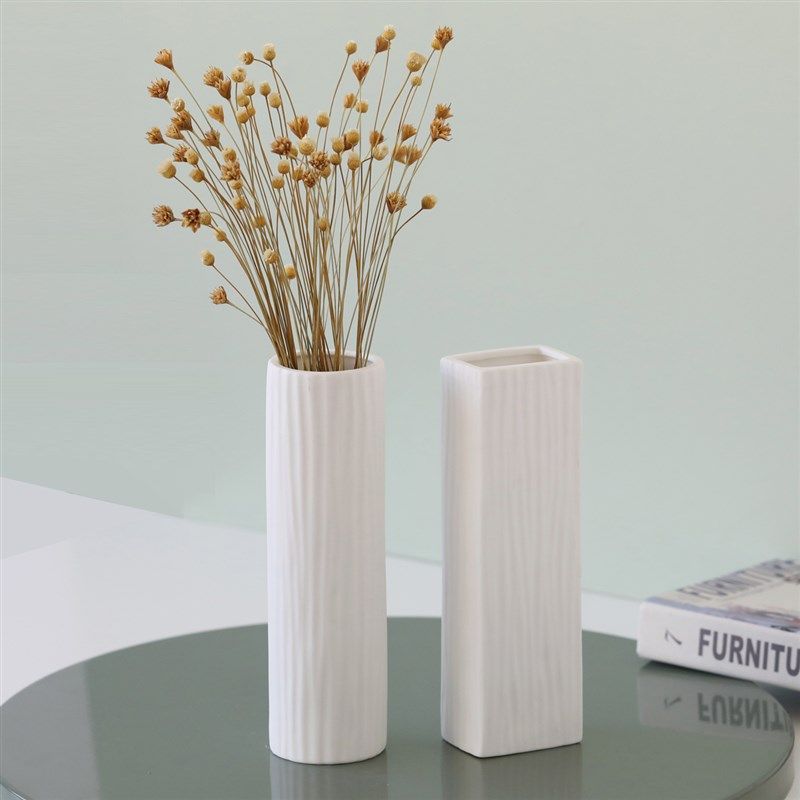 办公桌插花满天星干花小花瓶陶瓷白色摆件小清新客厅餐桌水养鲜花,家居饰品,花瓶,淘宝优惠券,粉丝福利购,淘宝优惠卷