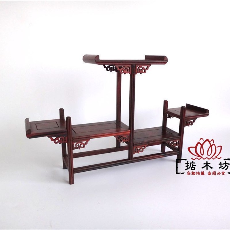 红木工艺品小博古架实木多宝架底座展示紫砂壶茶壶架子红酸枝摆件