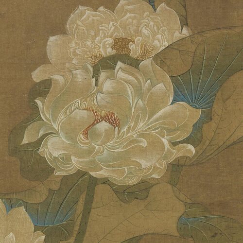 许仪荷香清夏图古代名家工笔荷花高清艺术微喷绘复制客厅装饰挂画