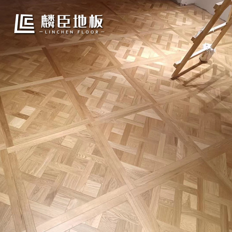 家臣橡赛多层实木复合凡尔木拼花正方形方块地暖地板厂麟直销15mm