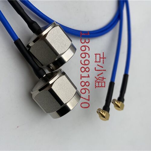 N公头/SMP母弯头微波信号线50-2半柔蓝色测试线N/SMP-JKW高频线6G