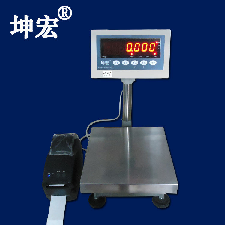 坤宏品牌HTW-P刷卡不干胶条码标签打印系统电子台秤称50kg-300kg