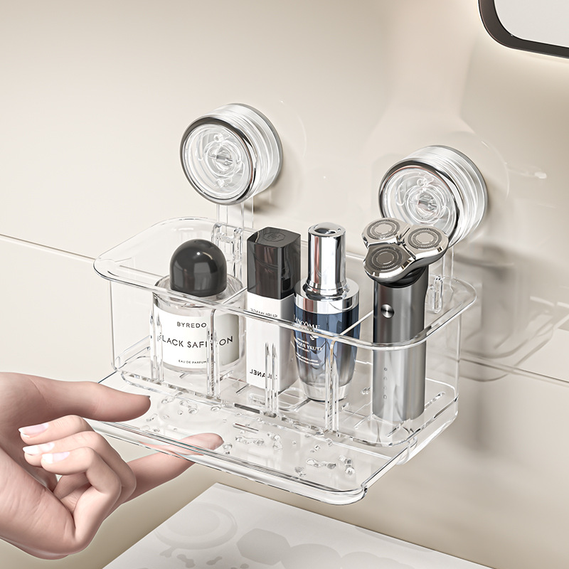 吸盘化妆品收纳盒免打孔