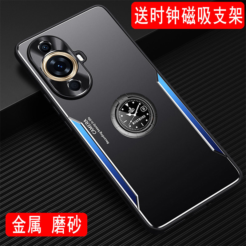适用于华为nova11手机壳金属外壳智选Hi保护套nova11Pro磨砂壳11ultra带磁吸指环支架全包软硅胶壳防摔男士款