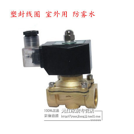全铜塑封电磁阀 水阀 气阀DN20 6分室外防雾水AC220V DC24V DC12V