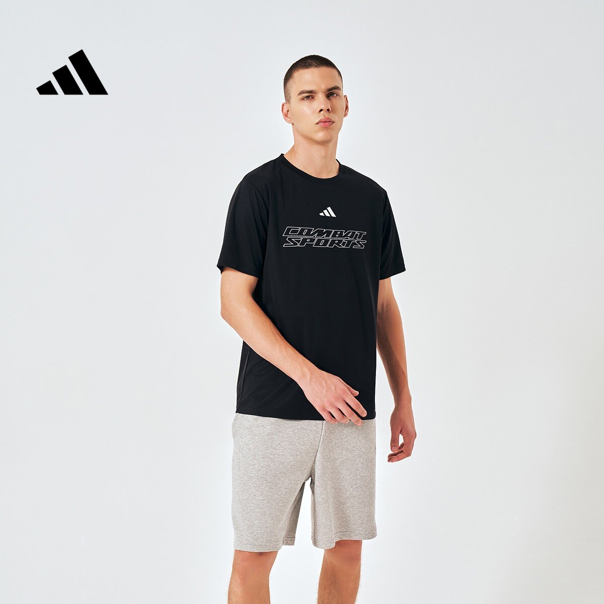 Adidas/阿迪达斯男士速干短袖T恤休闲运动圆领宽松半袖衫轻运