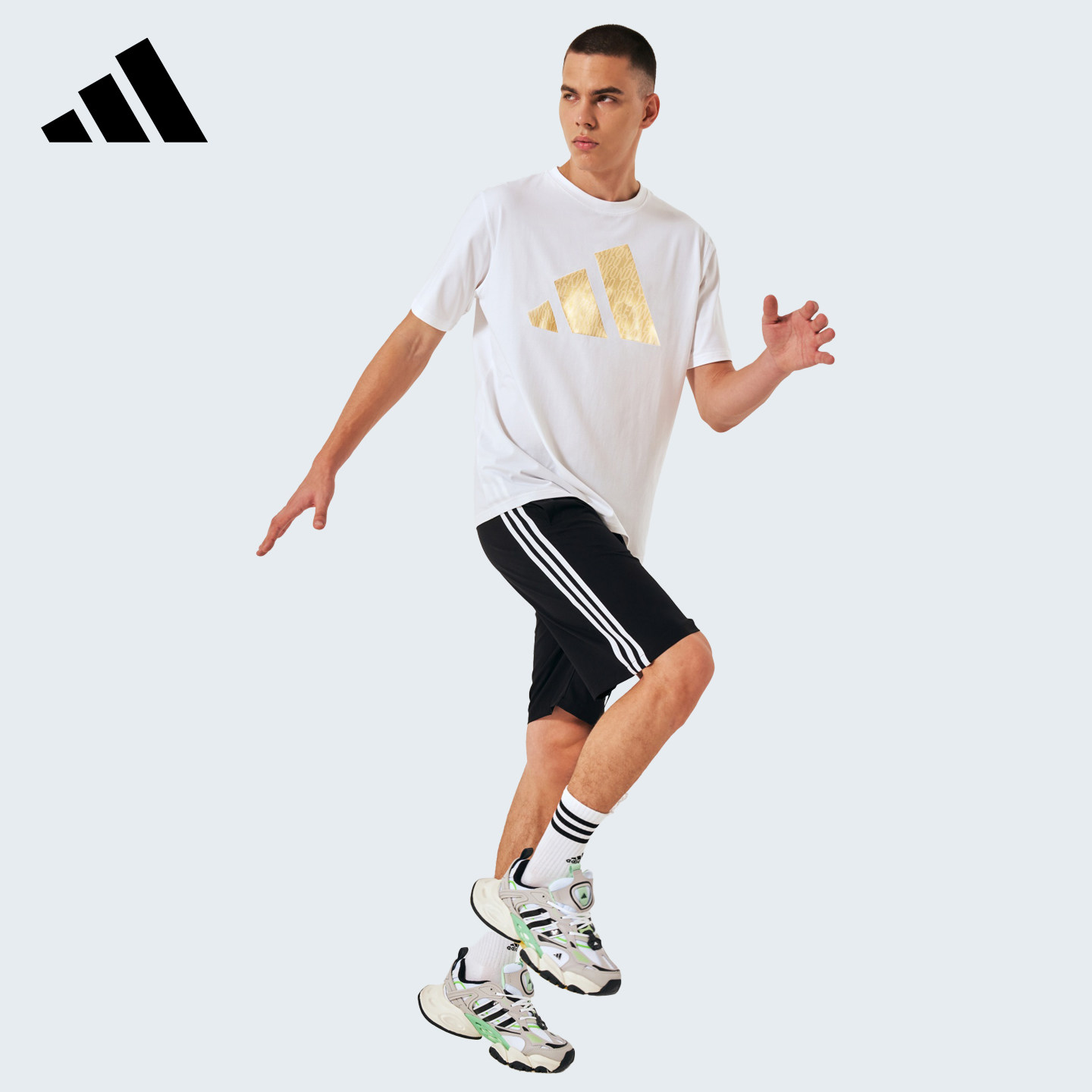 Adidas/阿迪达斯短袖男款宽松休闲运动T恤夏季爆款半袖上衣棉