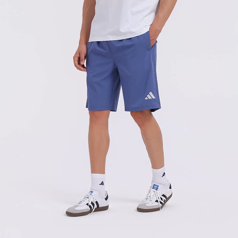 Adidas/阿迪达斯蓝色短裤男士运动健身休闲百搭2026夏季新款微弹