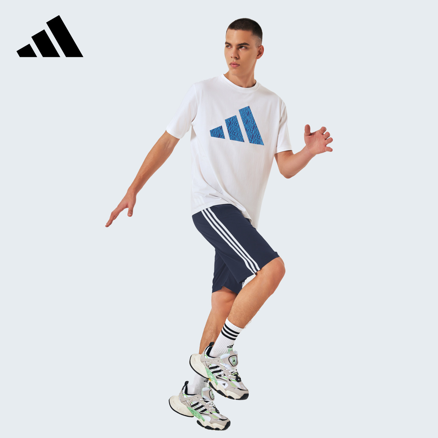 Adidas阿迪达斯短袖男款宽松休闲运动T恤夏季爆款半袖上衣棉质感