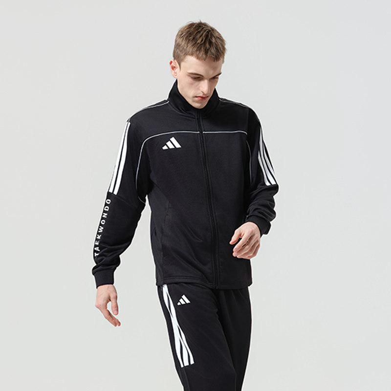 Adidas/阿迪达斯外套男三条纹立领夹克运动风防风保暖运动服