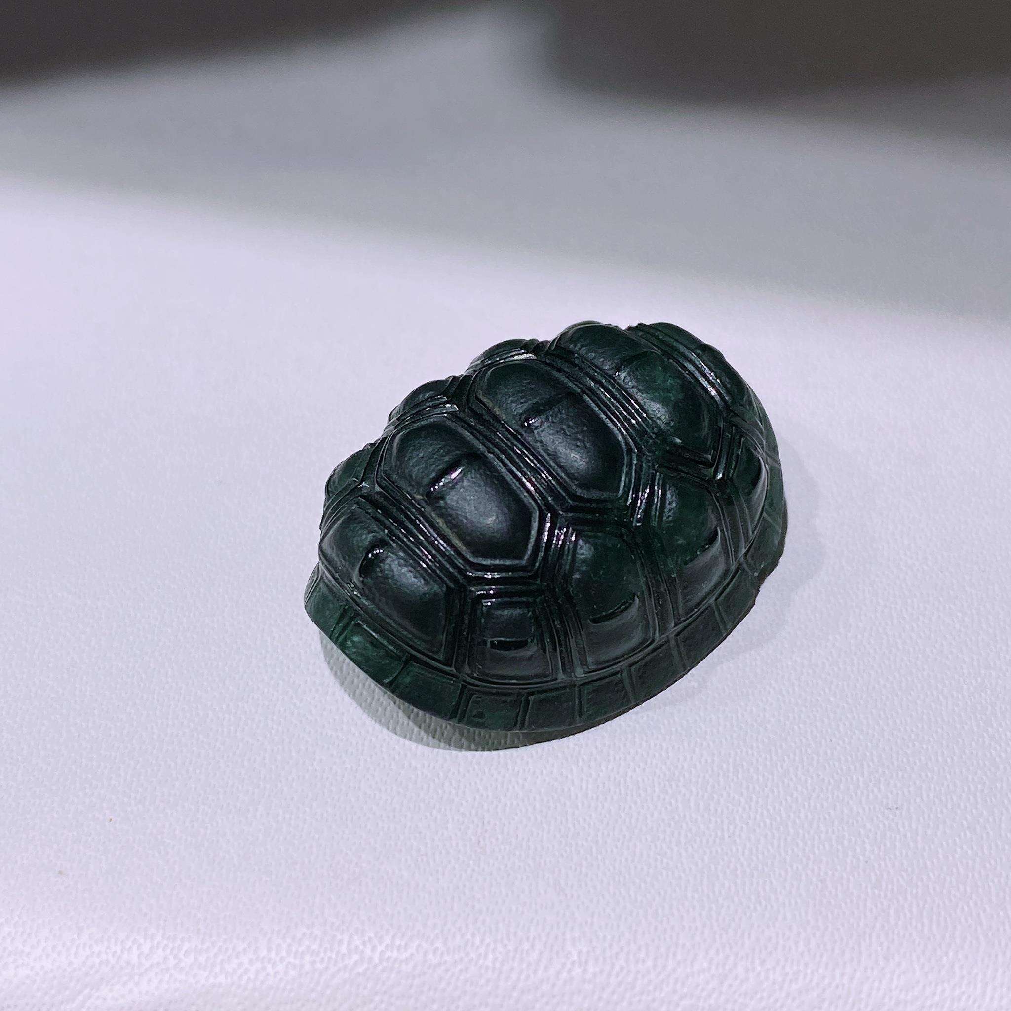 缅甸天然翡翠a货墨翠龟壳背云裸石键盘黑透绿mt卡24.2-17.8-11.6m