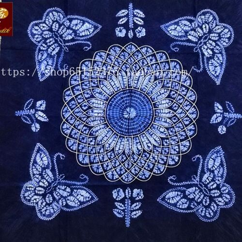 扎染桌布 贵州安顺苗族 扎染c桌布 茶几布 台布m110c *110方m