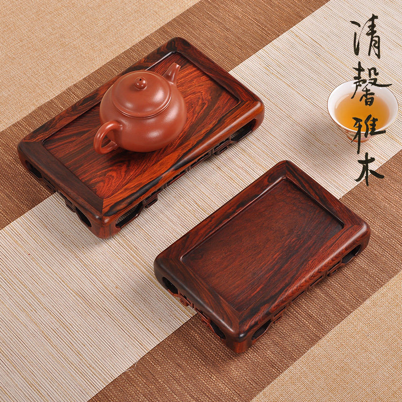 红木中式古器玉器花石头奇盆景茶具铜典工艺品摆件实木质底座托架