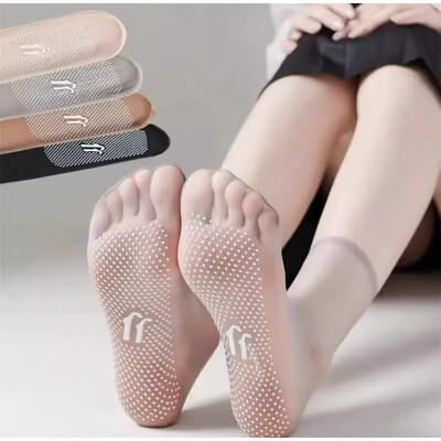 【下单立减50】春夏季女超薄款袜子防滑足部硅胶夏天超薄袜套BW