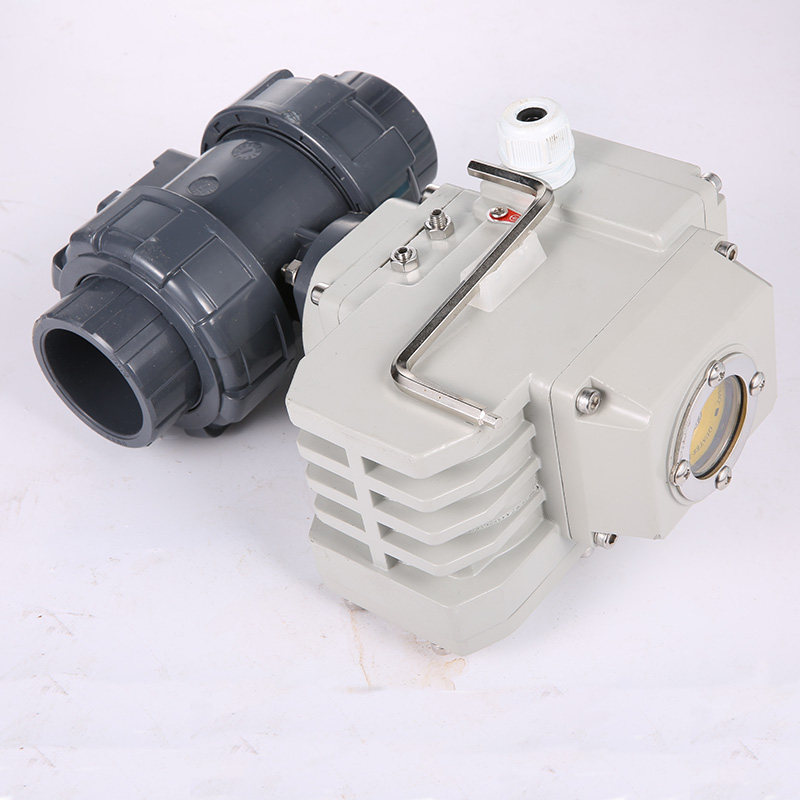 电动PVC球阀Q911F-16S电动塑料UPVC球阀DN15 20 25 32 40 50-100